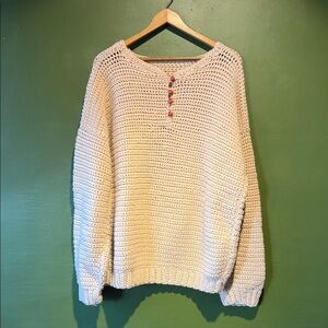 Cozy Hand Knit Sweater with Button Detail